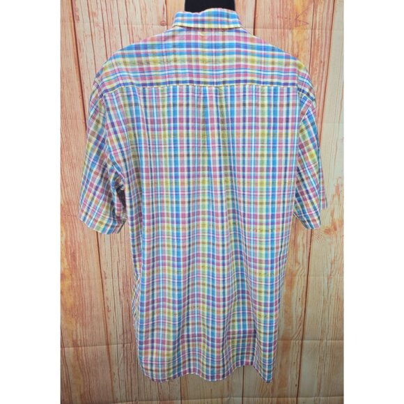Peter Millar Mens Multicolor Plaid Button-Down Shirt XL - Picture 2 of 6